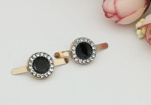 Wholesale Metal Ornaments Ladies Shoe Buckles , Gold Shoe Buckles With Little Rhinestones from china suppliers