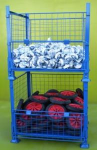 Wholesale collapsible heavy-duty rigid mesh box wire cage metal bin storage container from china suppliers