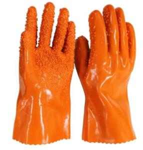 Wholesale 27CM Insulated PVC Coated Gloves Orange PVC Chemical Resistant Gloves from china suppliers