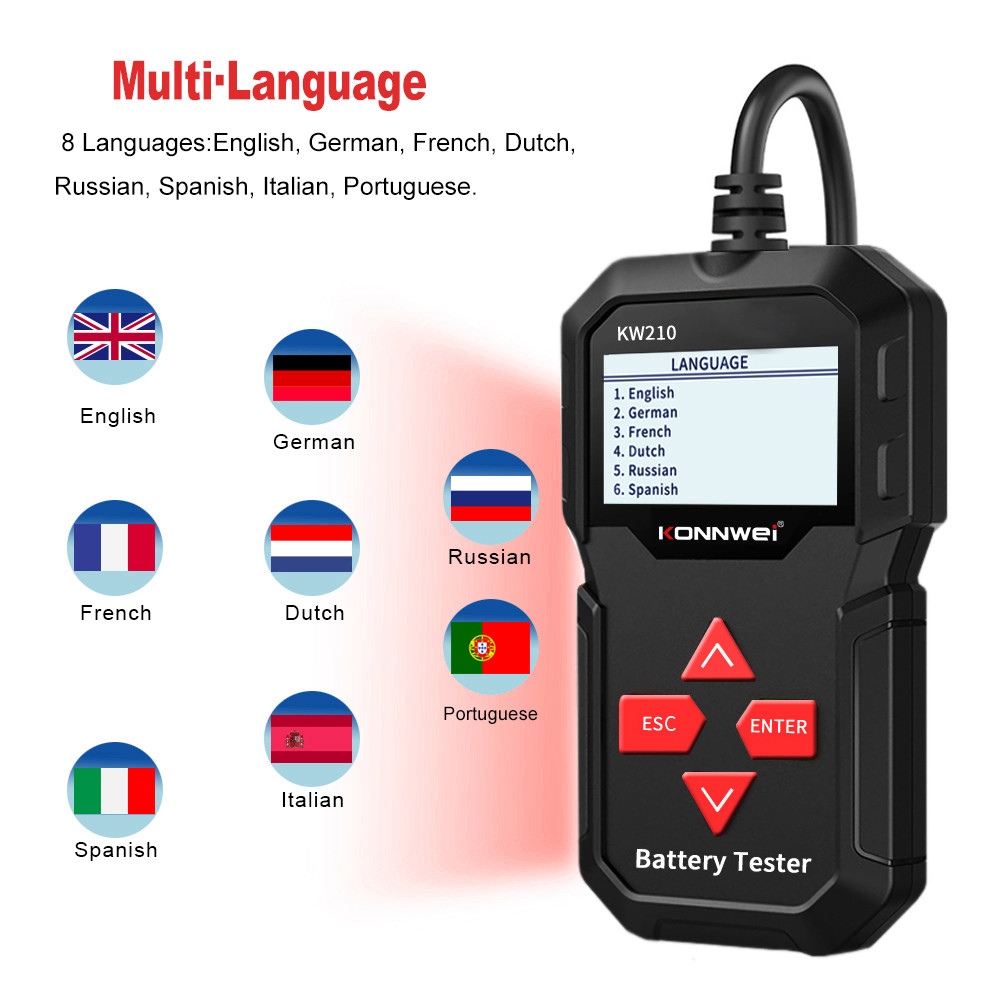 2020 Top Suppliers Konnwei Car Battery Tester All 12V Vehicles OBD2 EOBD protocol