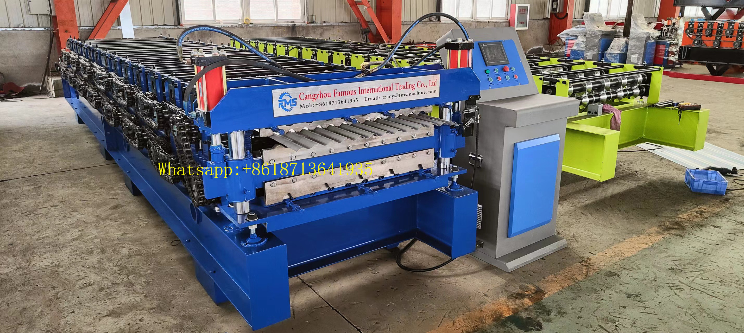 Roofing Glazed Tile Ppgi Double Layer Roll Forming Machine Plc Control