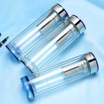 Outdoor 400ml Double Wall Glass Bottle , Coffee / Tea Infuser Water Bottle