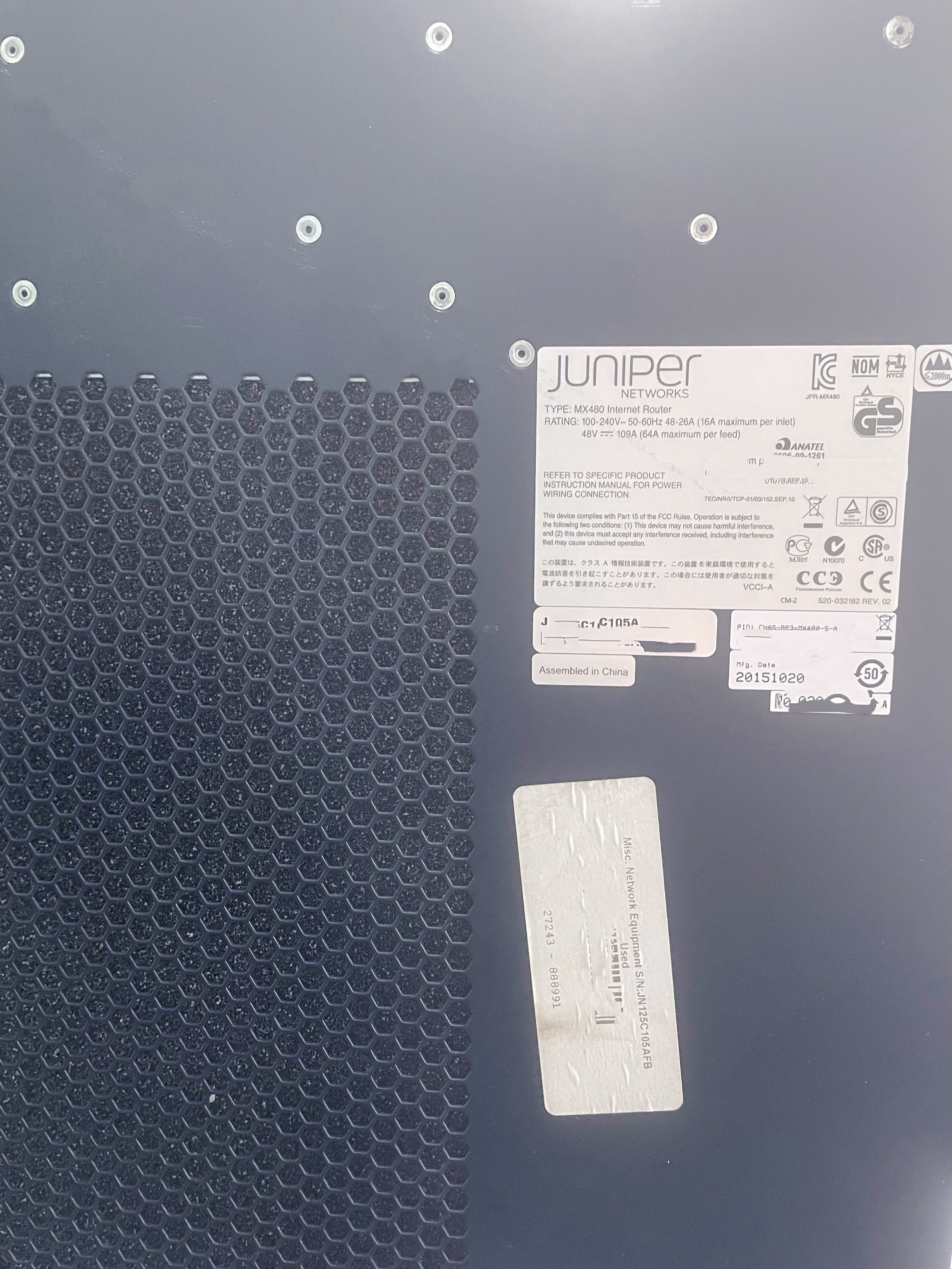 MX480 Universal Routing Platform with Private Mold and High Switching Ready to Ship