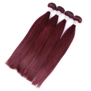 Wholesale 99j Burgundy Straight Brazilian Hair Peruvian Human Hair Weave Popular Sell Double Weft from china suppliers