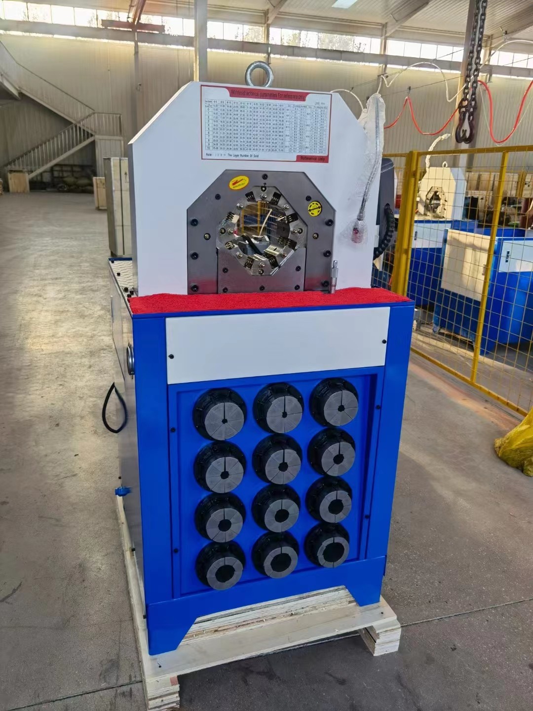 1000*800*1630 Mm AC Hose Crimping Machine With PLC Control System One-Time Crimping
