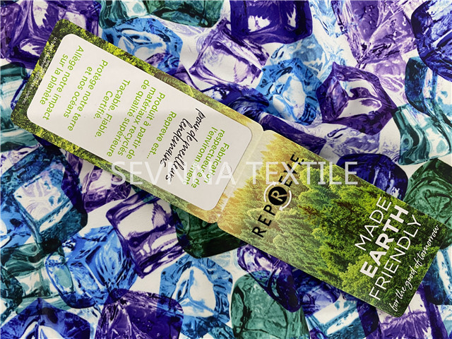 24% Spandex Recycled Swimwear Fabric Ice Cold Digital Printed Pattern