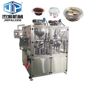 Wholesale Touch Screen Gas Flushing Plate Top Liquid/Sauce Filling Sealing Machine For Food Packaging from china suppliers