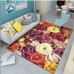 Beautiful Flowers Lotus Chrysanthemum Living Room Floor Carpet With Special