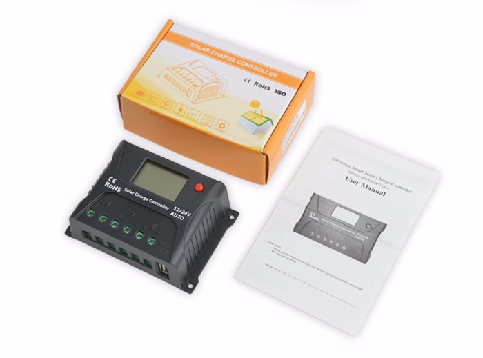 Off Grid SRNE Solar Charge Controller 10A 12V 24V ABS Shell Material