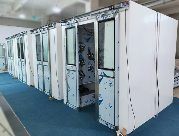 AS-2040D-2.2-AD Cleanroom Air Shower with Double-leaf Sliding Doors
