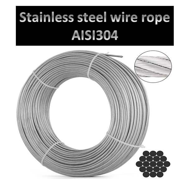 High quality 304l 7x19 Stainless Steel Wire Rope ,Steel Wire Cable , AISI 201/304/316/316l