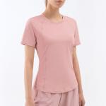 Waist Closing Sports Short Sleeve T Shirt Women'S Casual Loose Mesh Top