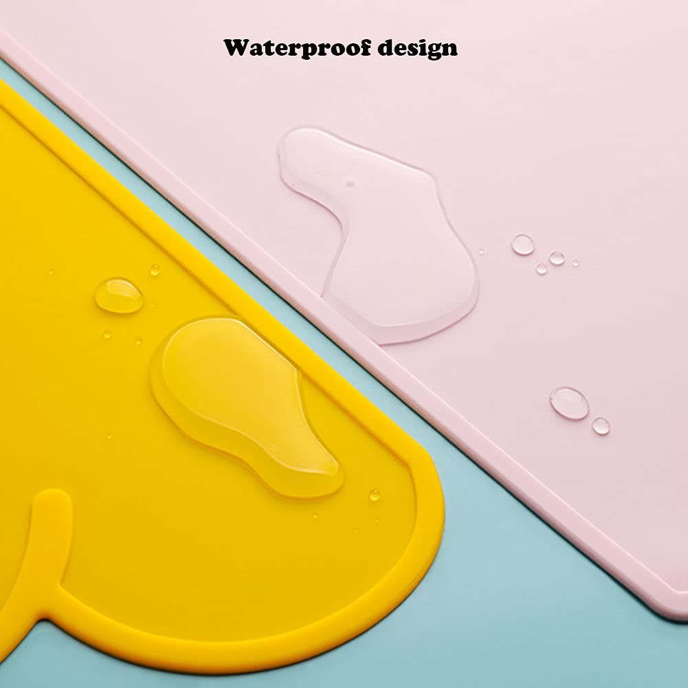 Silicone Pet Feeding Food Mat Dog Cat Placemat Mat With Raised Edge Anti-Slip Waterproof Pet Bowl Mats Pet Food Tray