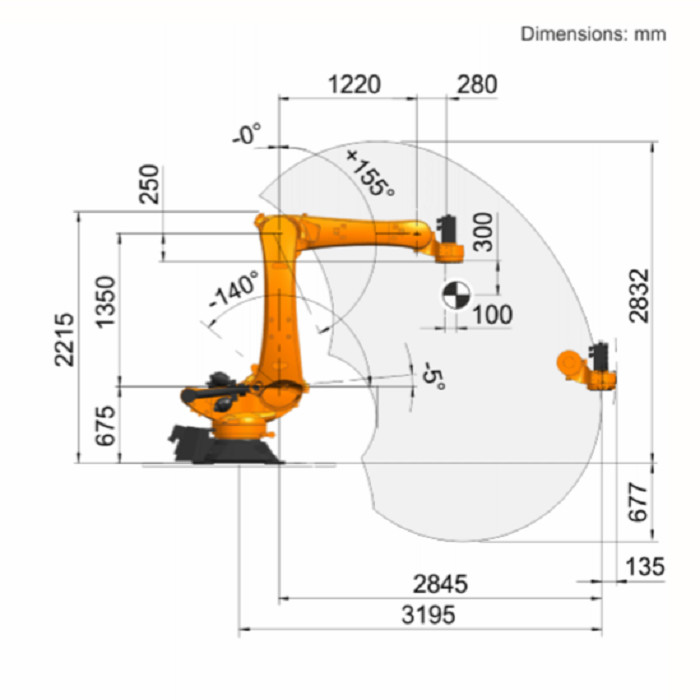 Floor Mounting Position 5 Axis Robotic Arm IP65 Protection High Efficiency