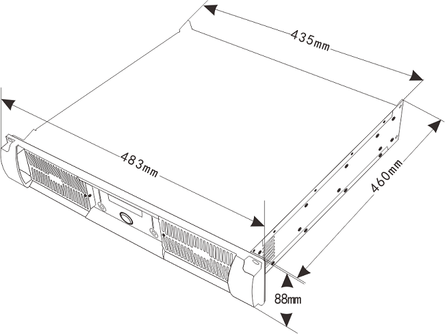 Black Silver 2U CLASS H 800W Analog Power Amplifier