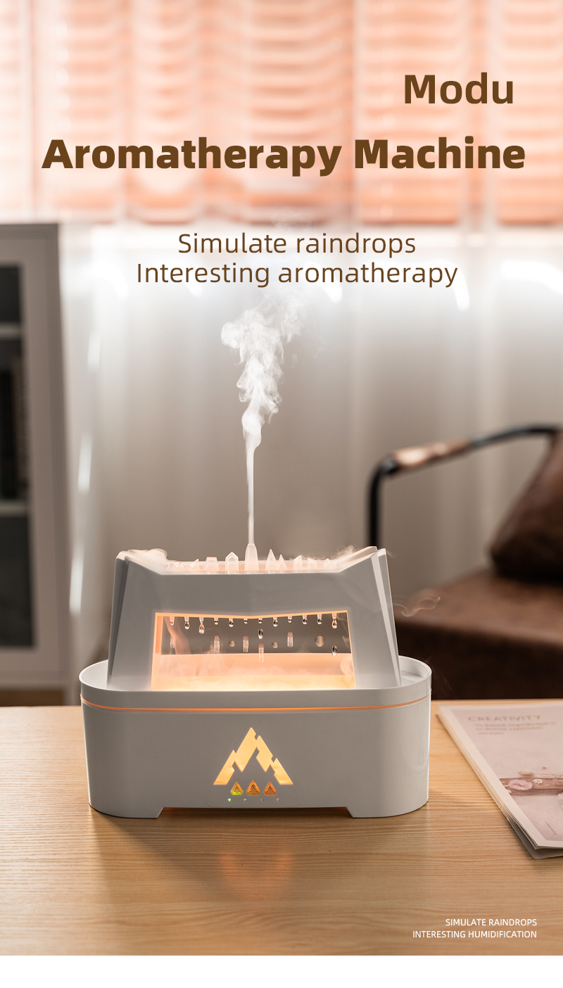 12W Black White Color 3D Flame 2.0 Ultrasonic Volcano Aroma Diffuser Humidifier 2023