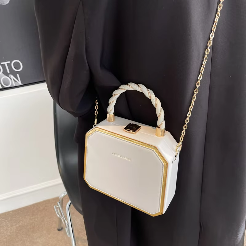 Motion Detection Cross-Chain Shoulder Women's Purses with Small Jelly-Light and PU