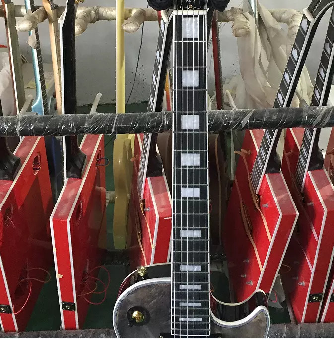 Custom GB Style Les Paul LP Electric Guitar Gray Burl Maple Top Gold Hardware