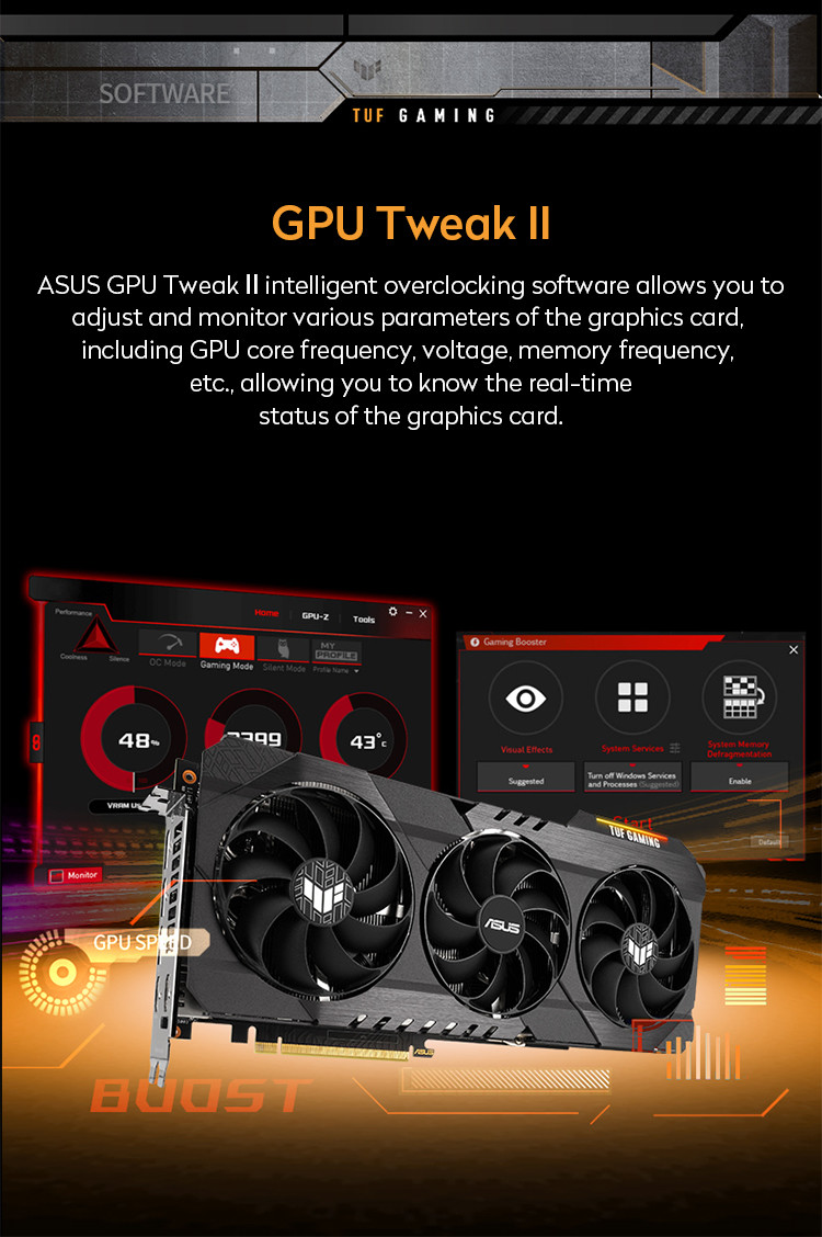 ASUS TUF Geforce Rtx 3060 Ti Graphics Card 8G Gddr6 PCI Express 4.0 X 16 Fan Cooler