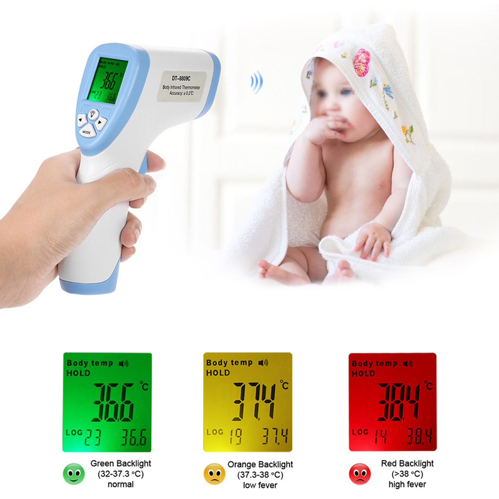 ABS Plastic Material Touchless Forehead Thermometer Daily Usage With Fever Alarm