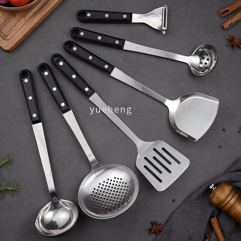 7PCS Kitchen Utensils Cooking Tool Accessories Stainless Steel Utensil Set Tools with pOM handle
