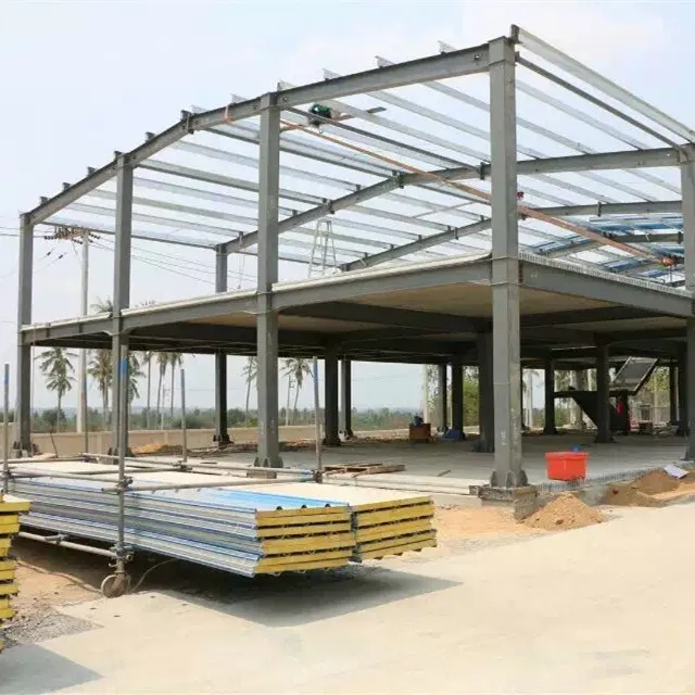 Wholesale 54 M2 Prefab Lightweight Steel Frame Garage Carport Storage Shed