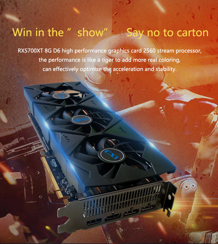 China Supplier Radeon Rx 5700 Xt 8Gb Gddr6 Card Pulse 8G Amd Sapphire Nitro Graphic Rx5700Xt graphics Cards GPU for Sale