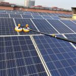 End Brush-Less Motor Driven Rotary Brush for Cleaning Photovoltaic Panels and