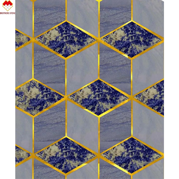 Transparent African Lapiz Marble Sodalite Blue Marble Onyx Marble Type from Yunfu
