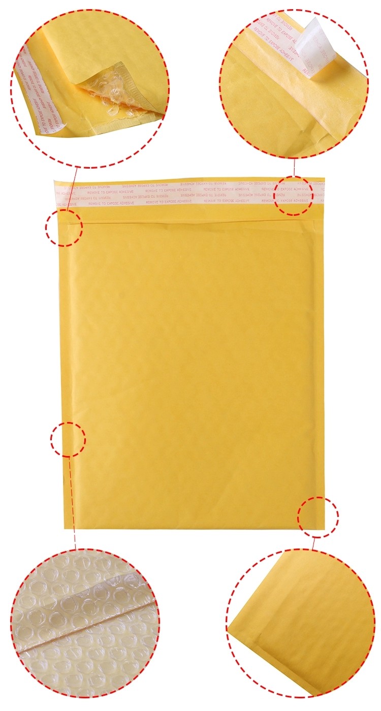 High Frequency Heat Seal Kraft Paper Bubble Mailers Matt Surface Eco - Friendly