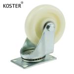 100kg Load White Nylon Industry Duty Castor Wheel 3inch 4inch 5inch Ball Bearing