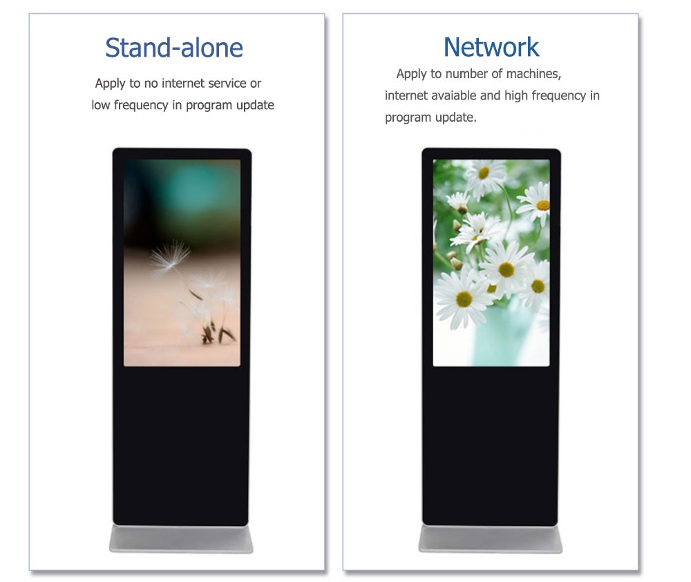 86 Inch Free Standing Digital Signage High Brightness Touch Screen Digital Signage WIFI