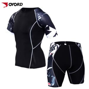 Wholesale Quick Dry Breathable Gym Rash Guards Suit Sports Set Sport Men from china suppliers