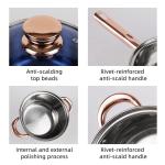 Nonstick Pots Capsule Bottom Glass Lid Round Knob 12 Pcs Stainless Steel