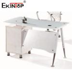 Metal Feet Glass Computer Desk Executive Glass Table Standard Customized