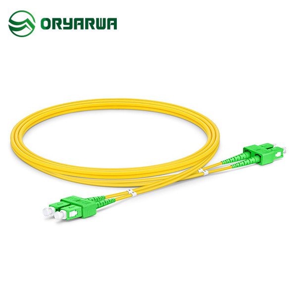 SC APC To SC APC Duplex Single Mode Patch Cord LSZH PVC