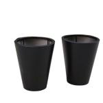 Large outdoor vertical round garden planters black metal flower pot