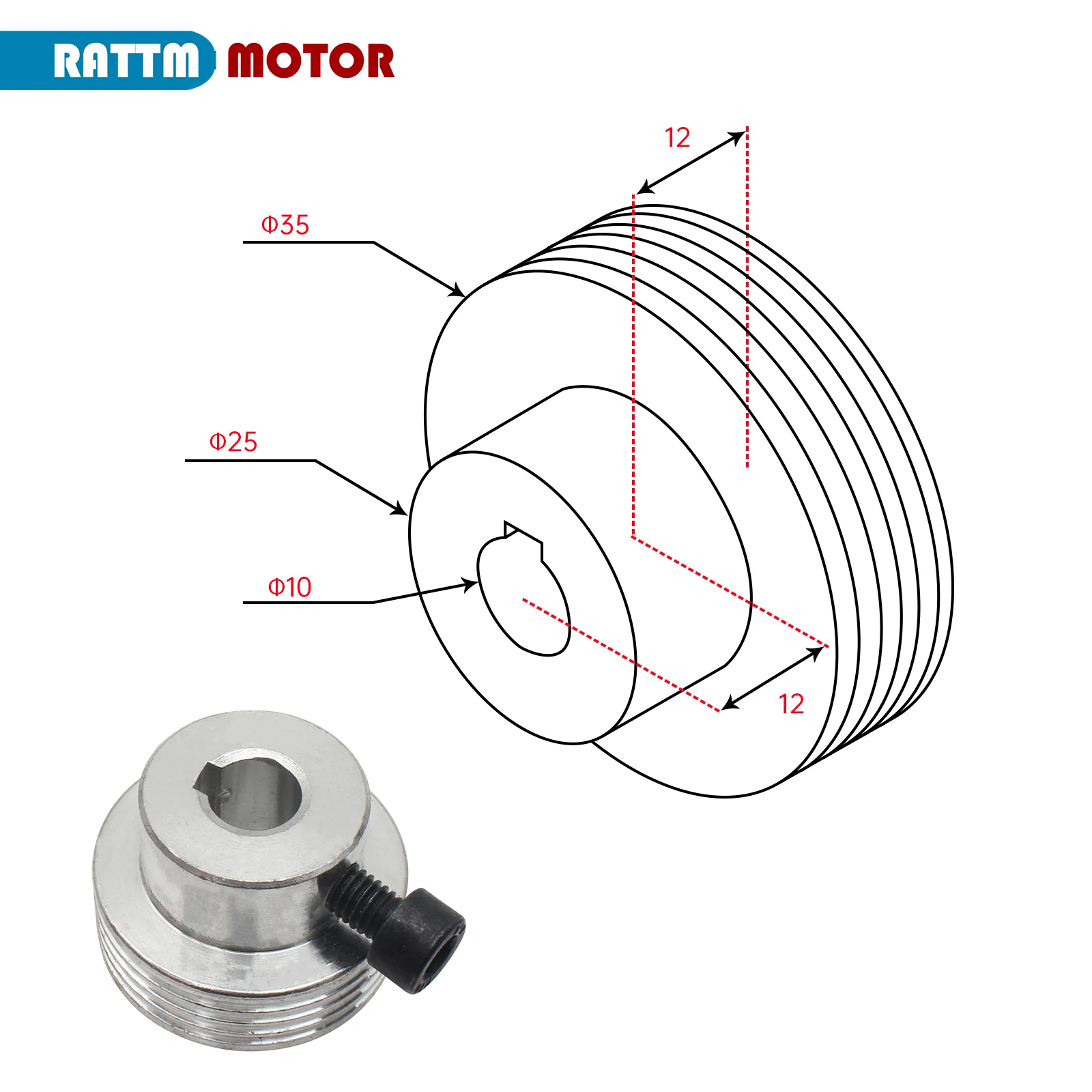 Motor Metal Synchronous Belt Pulley For WM210V BHC210 HS210 JY210V CTC210 HBM210 Lathe
