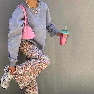 Wholesale Polyester Fiber Temperament Ladies Casual Pants High Waisted Flare Pants from china suppliers