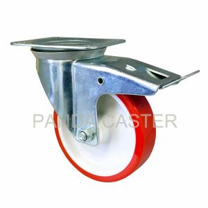 Wholesale Red Swivel Industrial Caster Wheels 6 Inch Polyurethane Wheel Swivel Top Plate from china suppliers