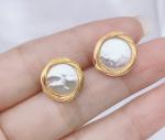 Natural Pearl Necklaces Charmming Korean Fashion Pearl Earrings For Women Hoop