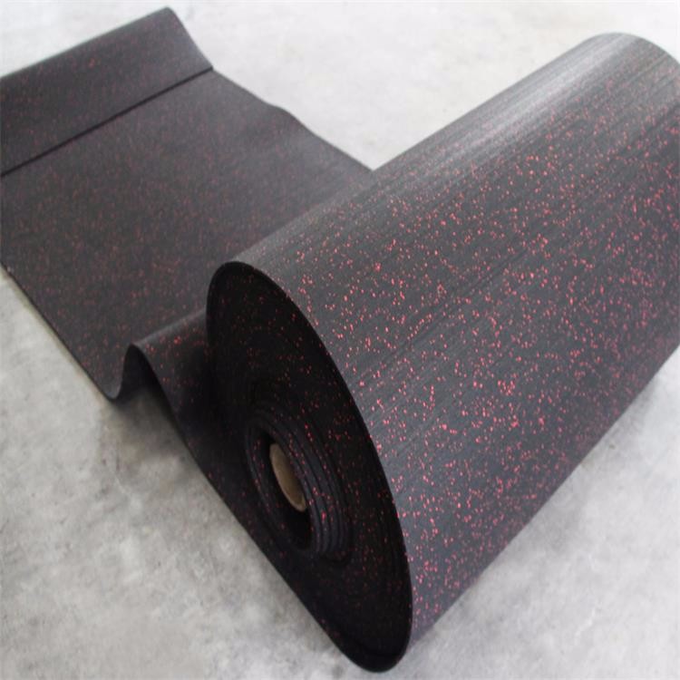 Black Rubber Sports Flooring , Gym Sports Flooring Anti - Slip Feature