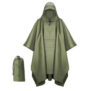 Wholesale Polyester PU Coating Waterproof Military Raincoat For Outdoor Activities And Travel from china suppliers