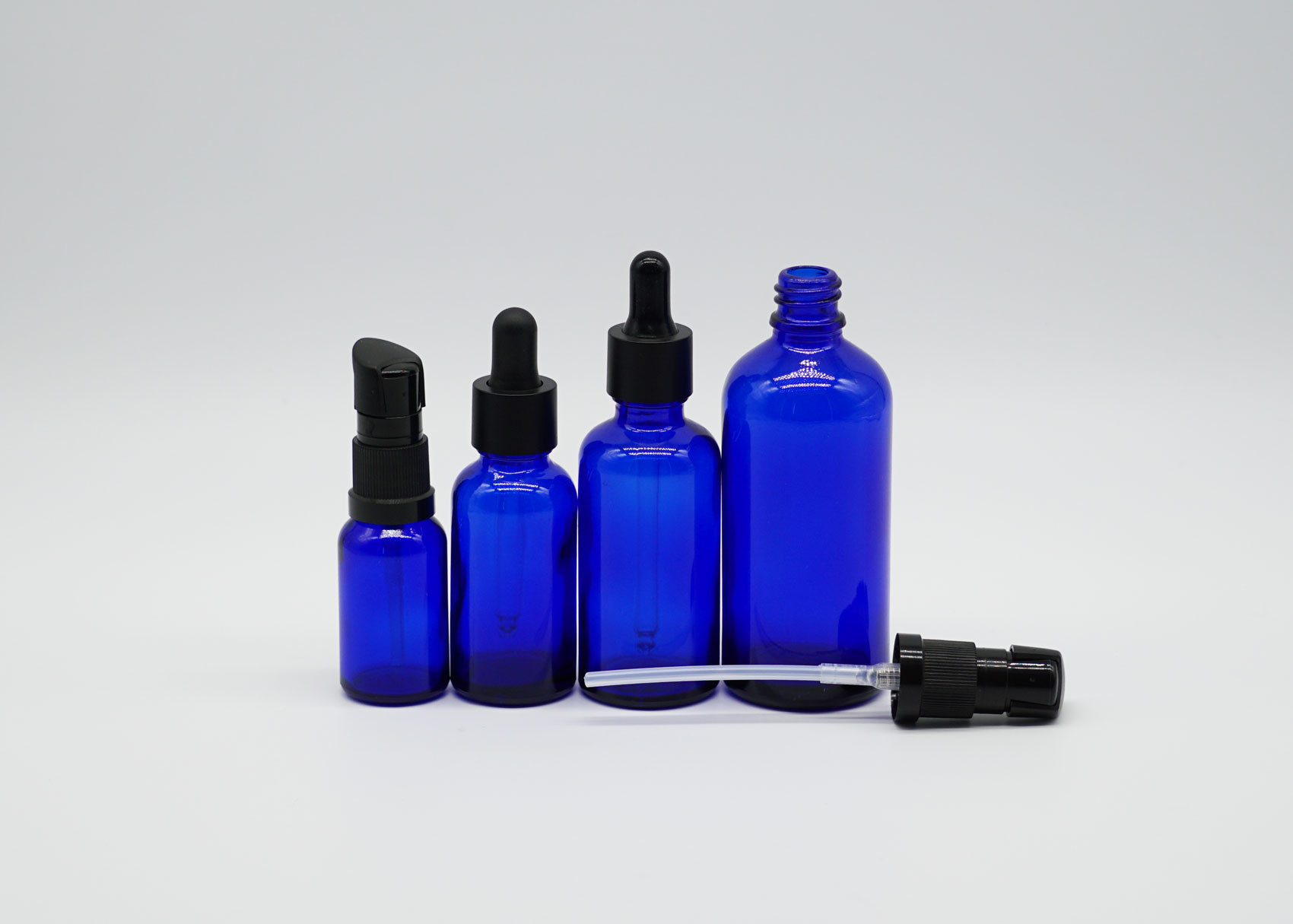 Glass Dropper Bottles Essential Oil Bottles Transparent Blue Color