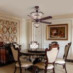 Luxury 6000LM 48 Inch 1220MM Chandelier Crystal Ceiling Fan Light For Living