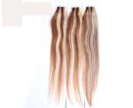 Glam Straight Indian Virgin Human Hair Tape In Extensions , Piano Color 24 Inch