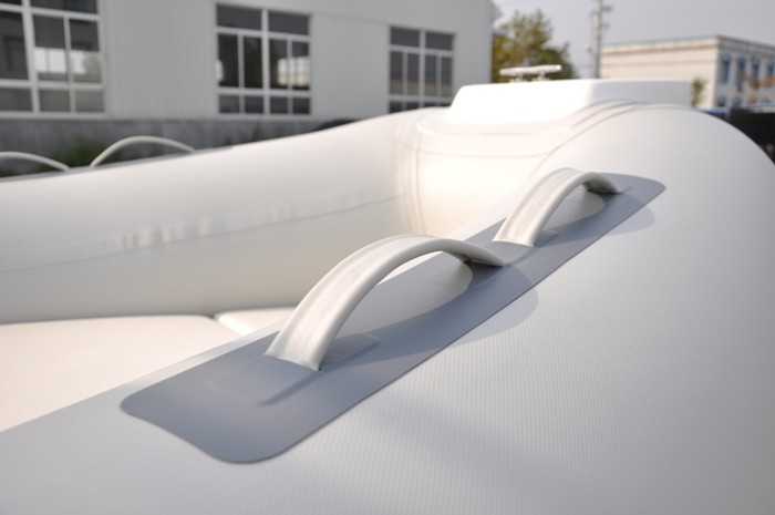 Fiberglass Inflatable Rigid Hull Boats 4.3m Orca Hypalon With Inflatable Tube