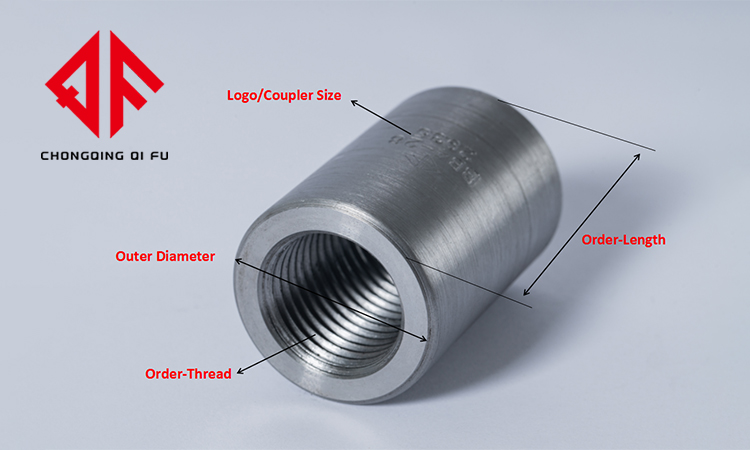 Concrete Standard Od 62.5mm Threaded Rebar Coupler Tensile Strength 540mpa