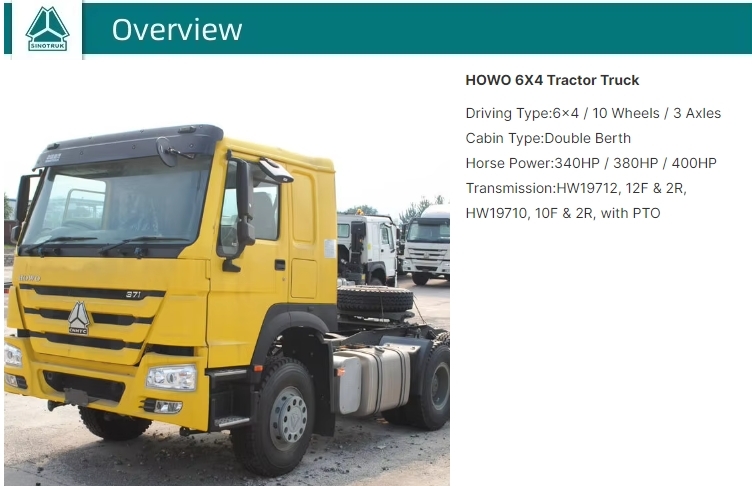 USED Howo 6*4 Tractor Trucks For Heavy-Duty Commercial Vehicles