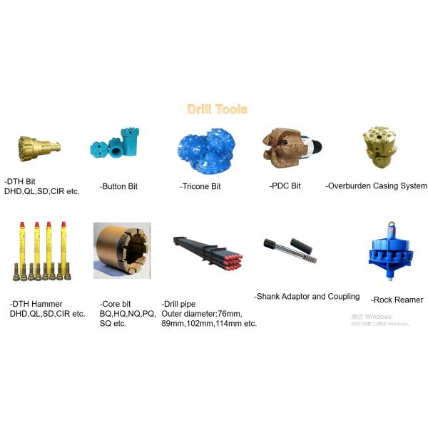 65kw Diesel Water Well Drill Rig 200m Depth For Hard Rock
